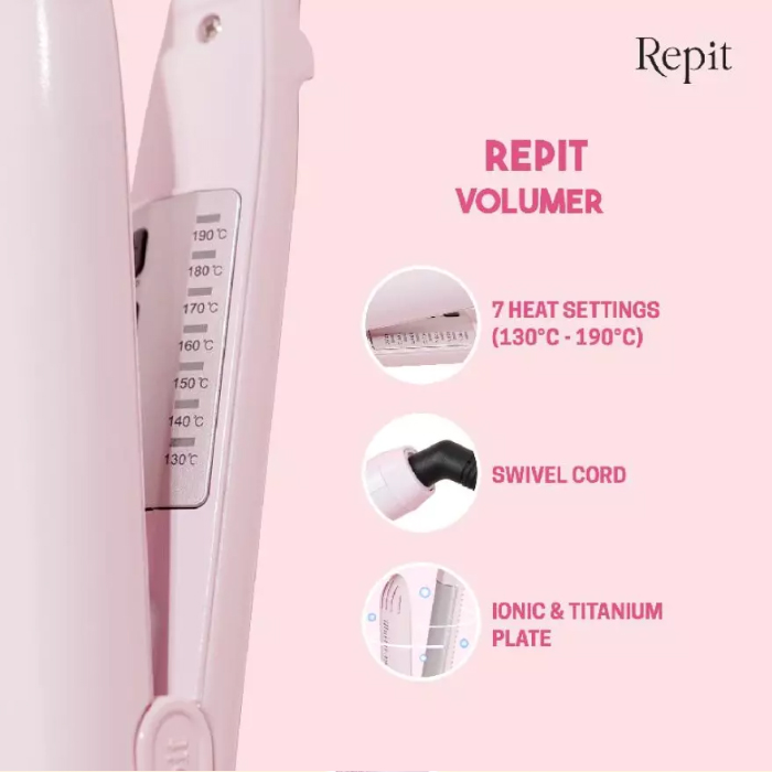 Repit Hair Styler Catokan Volume Rambut Volumizer - Pink